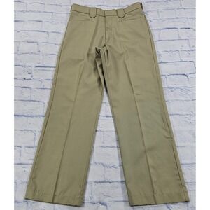 Saddle King Western Trousers Mens 33x30 Khaki Tan Straight Leg Pants VTG USA
